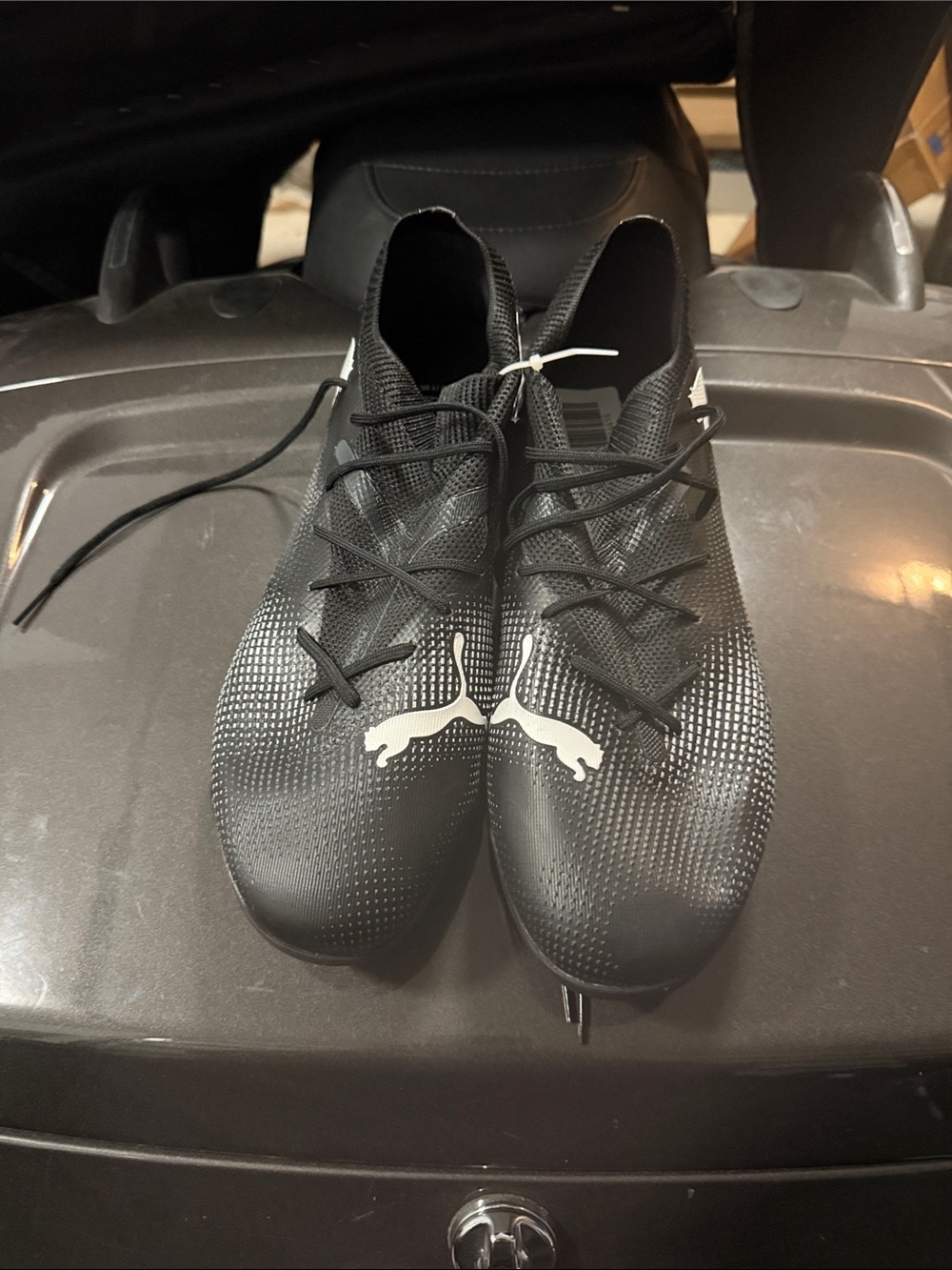 Puma Men’s Black Athletic Soccer Cleats with White Logo